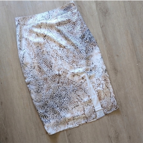 Sage Dresses & Skirts - Anthropologie High Waist Satin Animal Skin Pencil Skirt Large